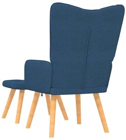 Cadeira de descanso com banco tecido azul