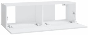 Armários TV parede 2pcs 100x30x30 cm derivados madeira branco