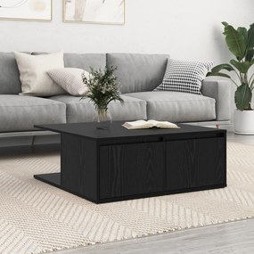 vidaXL Mesa de centro com gaveta com armazenamento Carvalho preto 80 x 80 x 31 cm