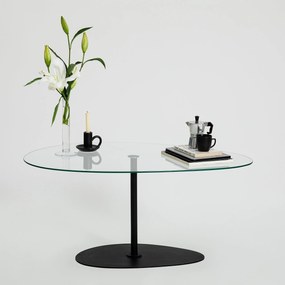 Mesa de Centro Porto – Transparente/Preto – 90x40x60 cm