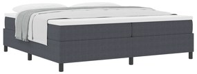 Cama Box Spring com Colchão Cinza Escuro 200x200 cm Tecido de Veludo C