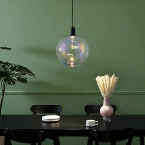 Candeeiro suspenso de design preto com vidro arco-íris 35cm - Mallon