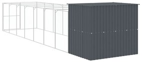 Casota p/ cães c/ parque 214x865x181 cm aço galvaniz. antracite