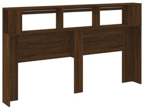 Cabeceira c/ LEDs 180x18,5x103,5 cm carvalho castanho
