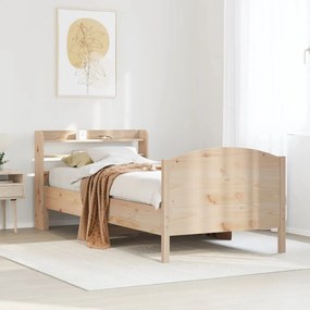 vidaXL Cama sem colchão 75x190 cm madeira de pinho maciça
