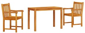 Conjunto de Jantar 3 pcs Madeira Natural 100-200 cm