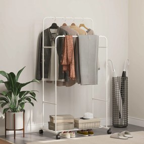 vidaXL Suporte para Roupas Liso Branco