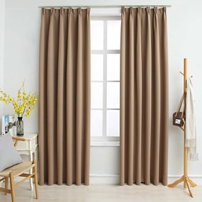 Cortinas blackout c/ganchos 2pcs 140x175cm cinzento-acastanhado