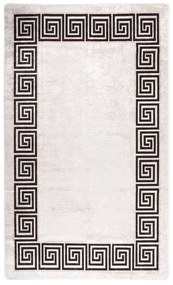 Tapete lavável antiderrapante 120x170 cm branco e preto