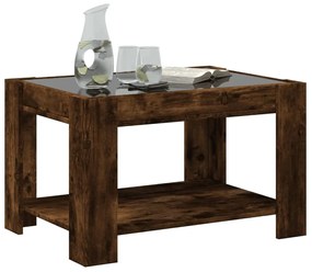 Mesa de centro c/ LEDs 73x53x45 cm derivados de madeira