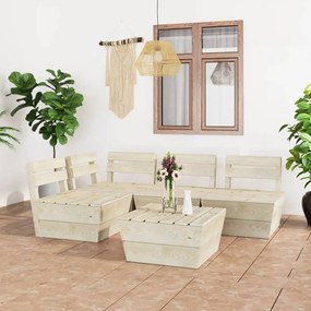 vidaXL 5 pcs conjunto lounge de paletes madeira de abeto impregnada