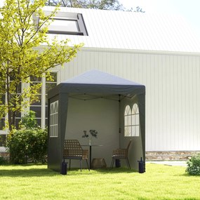 Tenda de jardim pop-up dobrável 2 x 2 x 2,6 m, com altura ajustável, proteção UV 30+, 3 paredes laterais, cinzenta