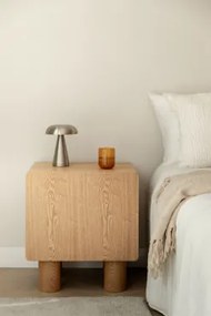 Pack De 2 Mesas De Cabeceira 50x40 Cm Em Mdf E Folha De Gumeri Madeira Natural - Sklum