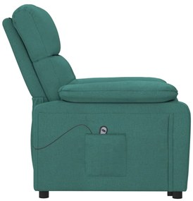 Poltrona elétrica reclinável tecido verde-escuro