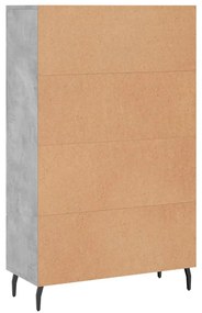 Aparador alto 69,5x31x115 cm derivados de madeira cinza-cimento