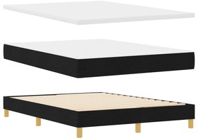 Cama Box Spring com Colchão Preto 140x200 cm Tecido