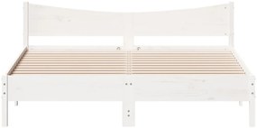 Cama sem colchão 180x200 cm madeira de pinho maciça branco