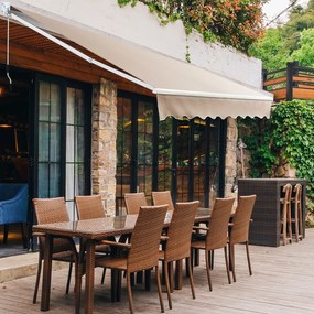 Toldo retrátil 295 x 250 cm com manivela manual para parede Porta Janela Bege