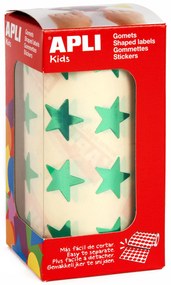 Rolo Autocolantes Estrela Verde Metalizado 19,5MM