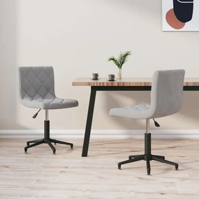 vidaXL Cadeiras de jantar giratórias 2 pcs veludo cinzento-claro