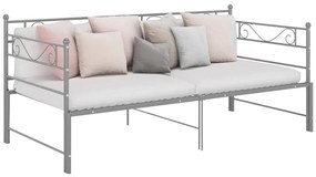 Estrutura sofá-cama de puxar 90x200 cm metal cinzento