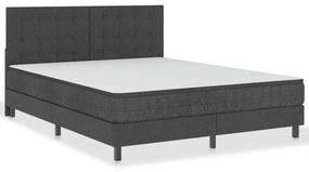 Cabeceira de cama acolchoada 180x200 cm tecido cinzento-escuro