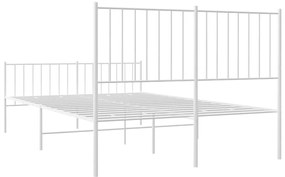Estrutura de cama com cabeceira e pés 120x200 cm metal branco