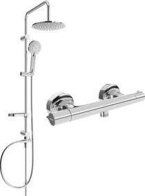 Mexen Slim Carl conjunto de duche de montagem exposta com chuveiro de teto e misturadora termostática, cromado - 77105240-00