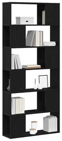 Estante de Livros vidaXL Carvalho Preto 80x24x186 cm Madeira Engenhari