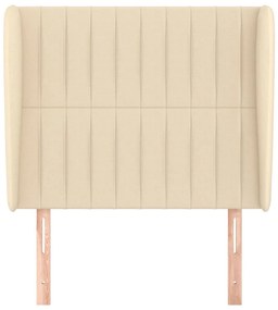 Cabeceira de cama c/ abas tecido 93x23x118/128 cm creme