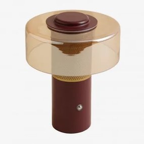 Lâmpada De Mesa Led Sem Fios Para Exterior Em Vidro E Ferro Elfriede Vermelho Tijolo - Sklum