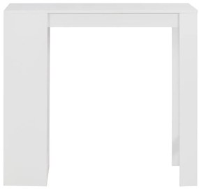 Mesa de bar com prateleira branco 110x50x103 cm