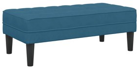 Sofá de Jardim vidaXL com Banco e Almofadas em Veludo Azul em L