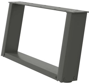 Pés para mesa de centro em forma de U, 2 peças, antracite, 70x(30-31)