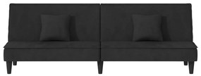Sofá-cama veludo preto