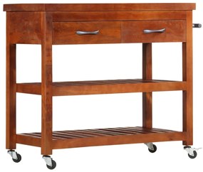 vidaXL Carrinho de cozinha 100x48x89 cm madeira de acácia maciça