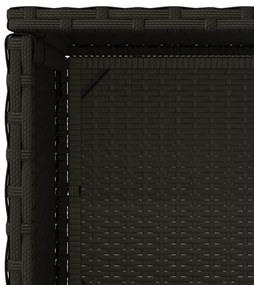 Armário de arrumação para jardim 50x55x115 cm vime PE preto