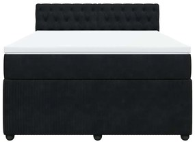 Cama com molas/colchão 160x200 cm veludo preto