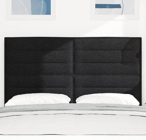 Cabeceira Design de Linhas Preto 160 cm Tecido