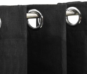 Cortinas opacas aspeto linho 2 pcs 140x245 cm antracite