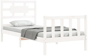 Cama sem colchão 100x200 cm madeira de pinho maciça branco
