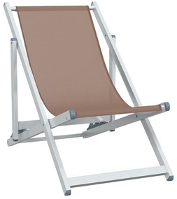 Cadeiras de praia dobráveis 2 pcs alumínio e textilene castanho