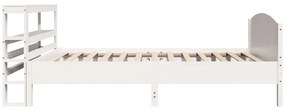 Cama sem colchão 90x200 cm madeira de pinho maciça branco