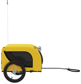Reboque bicicleta p/ animais tecido oxford/ferro amarelo/preto