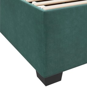 Estrutura de cama com colchão Verde-escuro 160 x 200 cm Veludo
