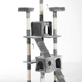Arranhador de árvore para gatos de cor Madeira cinza Pelúcia 50x50x170cm