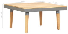 Mesa de centro p/ jardim 60x60x31,5 cm madeira de acácia maciça