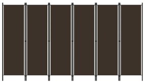 Divisória de quarto com 6 painéis 300x180 cm castanho