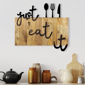 Acessório Decorativo de Parede Just Eat It – Nogueira/Preto – 58 x 3 x