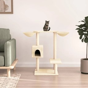 Árvore para gatos c/ postes arranhadores 82 cm cor creme